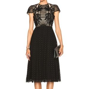 ERDEM Shirley Dress - Black Lace & Crochet Midi Dress
